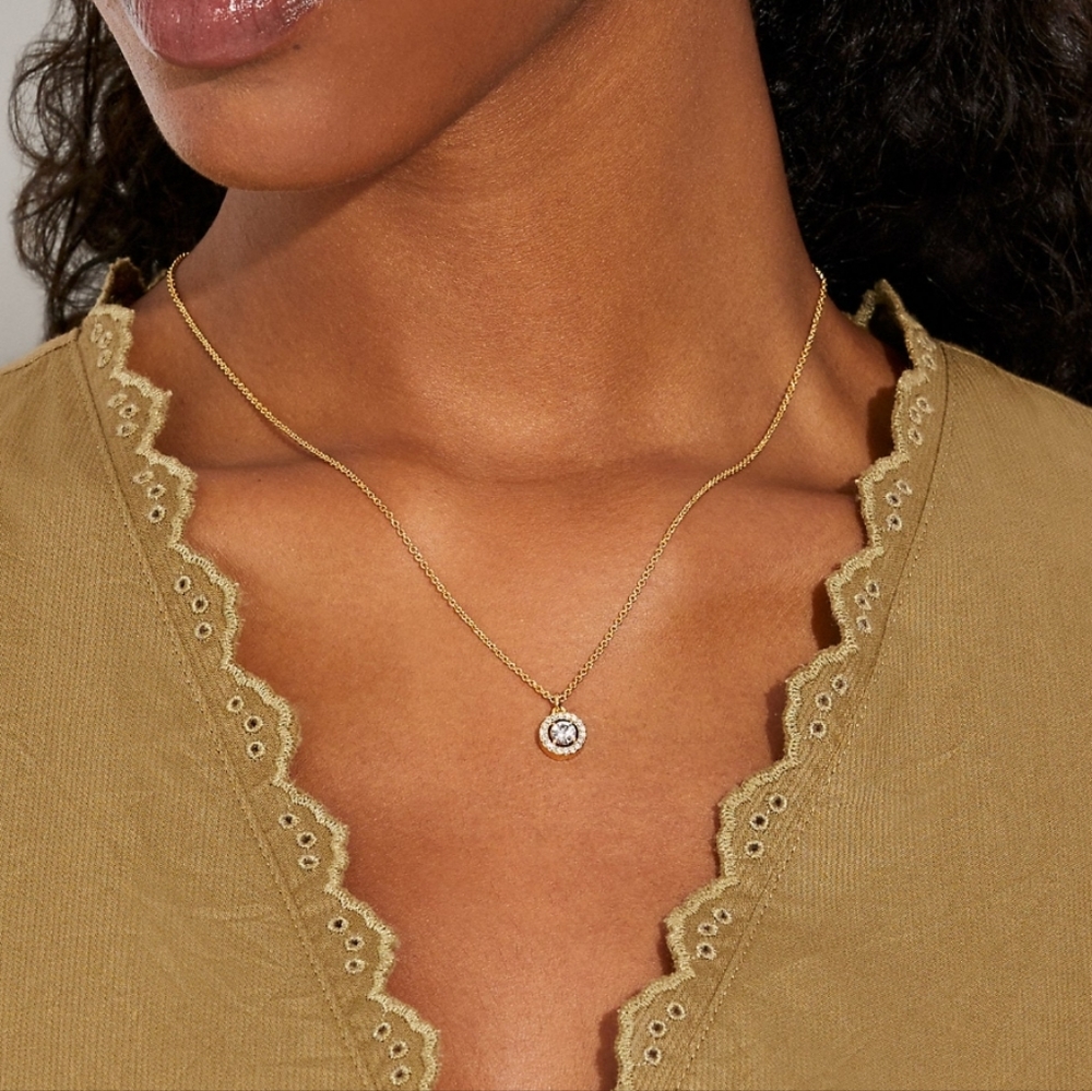 Coach rose gold tone necklace